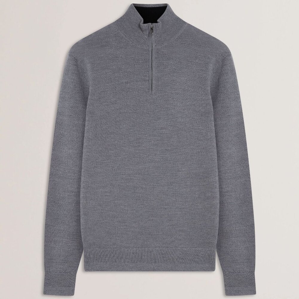 Ted Baker Limehas Men's Charcoal 1/4 Zip Pullover Sweater-Large (4)- NWT